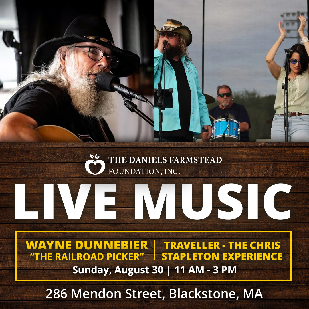 Grab your dancin’ boots for some live country music at the Daniels Farm for Country Fest on Sunday, August 30 from 11 AM - 3 PM!
