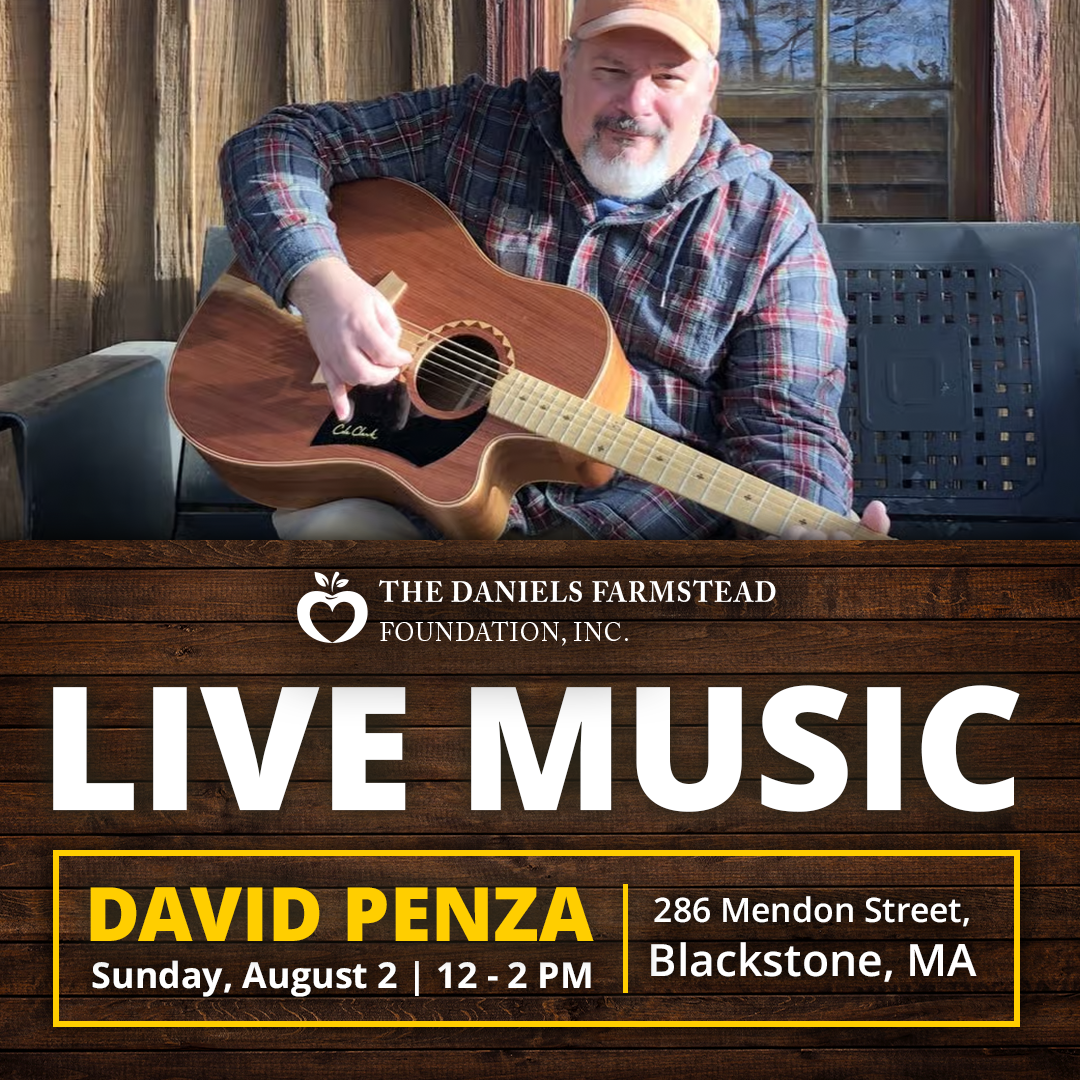live music at the Daniels Farm by David Penza on September 6 from 12 - 2 PM.